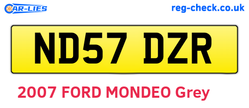 ND57DZR are the vehicle registration plates.
