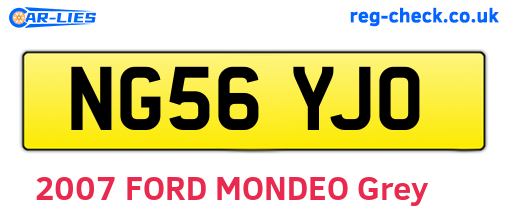 NG56YJO are the vehicle registration plates.