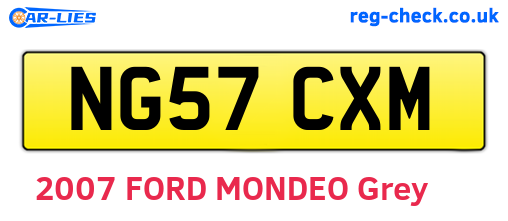NG57CXM are the vehicle registration plates.