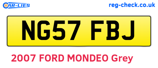 NG57FBJ are the vehicle registration plates.