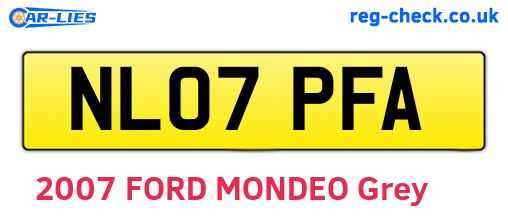 NL07PFA are the vehicle registration plates.