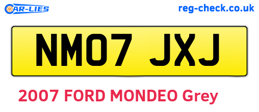NM07JXJ are the vehicle registration plates.