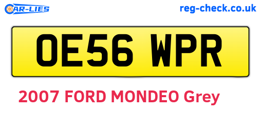 OE56WPR are the vehicle registration plates.