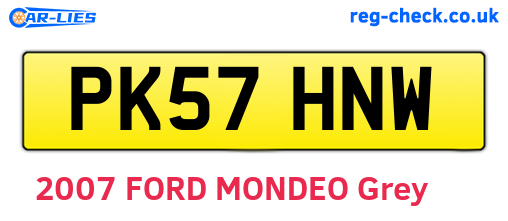 PK57HNW are the vehicle registration plates.