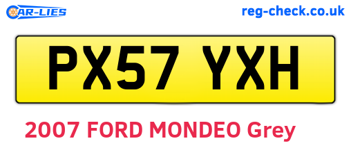 PX57YXH are the vehicle registration plates.