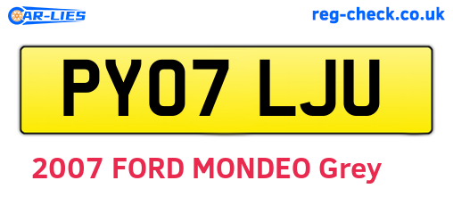 PY07LJU are the vehicle registration plates.