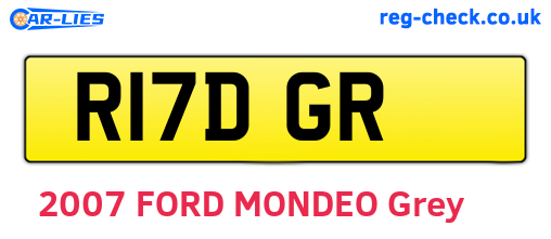 R17DGR are the vehicle registration plates.