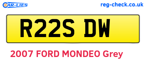R22SDW are the vehicle registration plates.