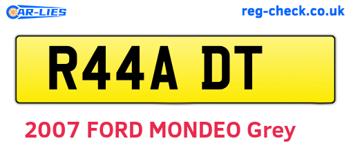 R44ADT are the vehicle registration plates.