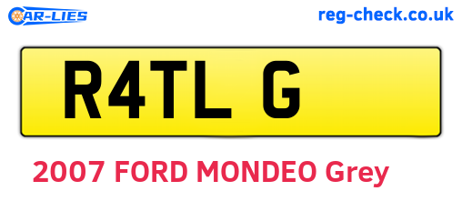 R4TLG are the vehicle registration plates.