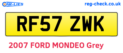 RF57ZWK are the vehicle registration plates.