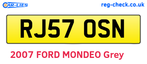 RJ57OSN are the vehicle registration plates.