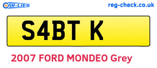 S4BTK are the vehicle registration plates.
