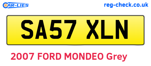 SA57XLN are the vehicle registration plates.