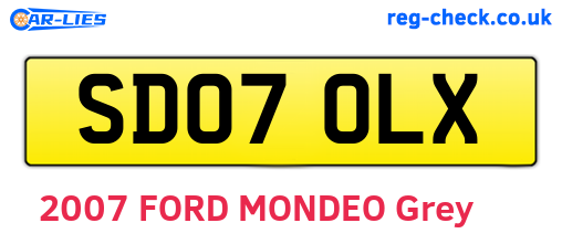SD07OLX are the vehicle registration plates.