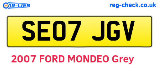 SE07JGV are the vehicle registration plates.