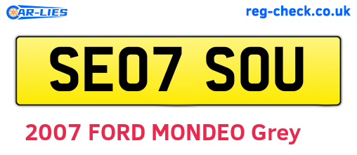 SE07SOU are the vehicle registration plates.