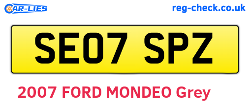 SE07SPZ are the vehicle registration plates.