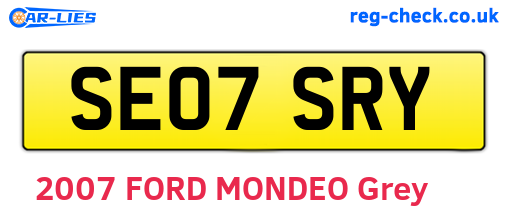 SE07SRY are the vehicle registration plates.