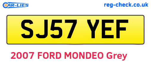 SJ57YEF are the vehicle registration plates.