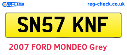 SN57KNF are the vehicle registration plates.