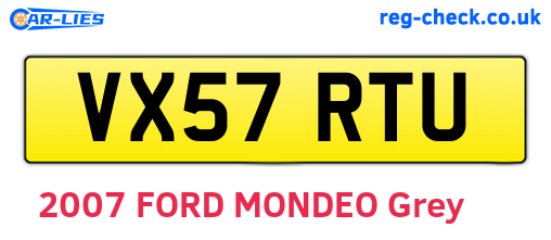 VX57RTU are the vehicle registration plates.