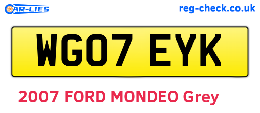 WG07EYK are the vehicle registration plates.