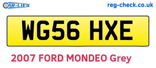 WG56HXE are the vehicle registration plates.