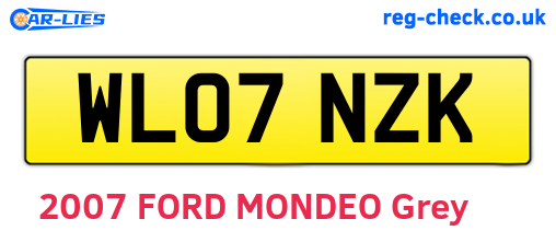 WL07NZK are the vehicle registration plates.