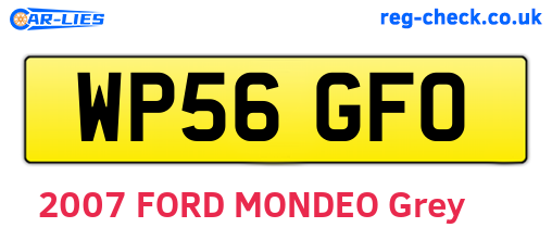 WP56GFO are the vehicle registration plates.