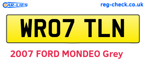 WR07TLN are the vehicle registration plates.