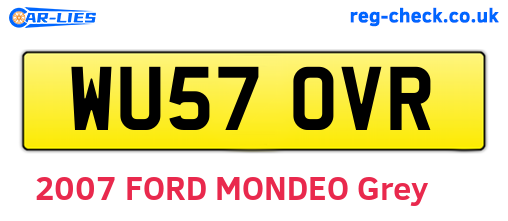 WU57OVR are the vehicle registration plates.