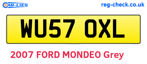 WU57OXL are the vehicle registration plates.