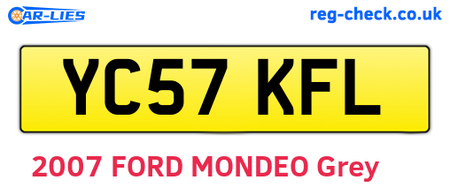 YC57KFL are the vehicle registration plates.