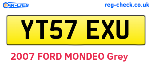 YT57EXU are the vehicle registration plates.