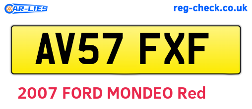 AV57FXF are the vehicle registration plates.