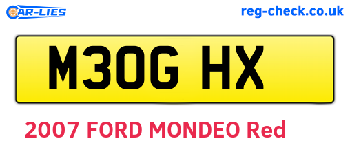 M30GHX are the vehicle registration plates.