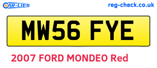 MW56FYE are the vehicle registration plates.