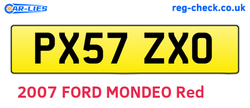 PX57ZXO are the vehicle registration plates.