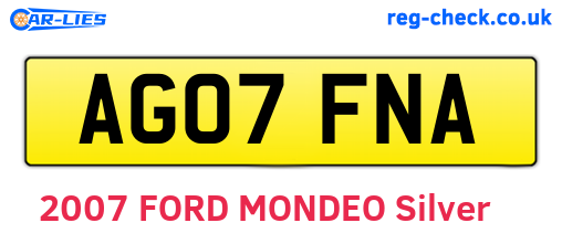 AG07FNA are the vehicle registration plates.