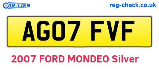 AG07FVF are the vehicle registration plates.