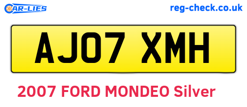 AJ07XMH are the vehicle registration plates.