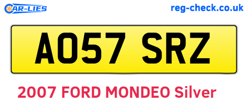 AO57SRZ are the vehicle registration plates.