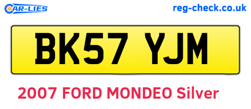 BK57YJM are the vehicle registration plates.