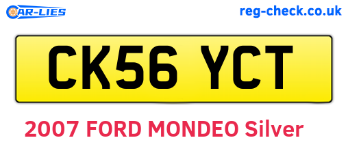 CK56YCT are the vehicle registration plates.