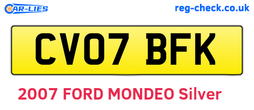 CV07BFK are the vehicle registration plates.