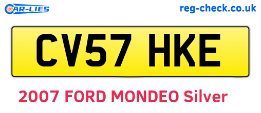 CV57HKE are the vehicle registration plates.