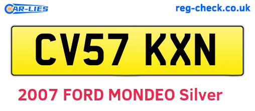 CV57KXN are the vehicle registration plates.