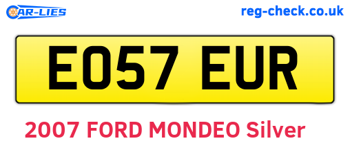 EO57EUR are the vehicle registration plates.