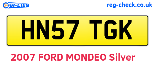 HN57TGK are the vehicle registration plates.